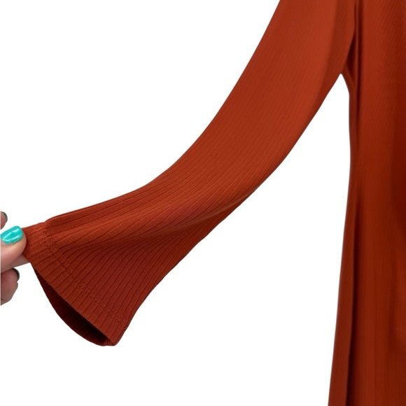 HOBBS London Rib Hatty Jersey Dress in Pecan Brown Rust NEW - Picture 7 of 14